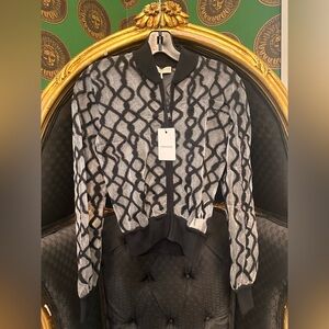 Emilio Pucci Black and Gray Knit Jacket, Size XS, NWT